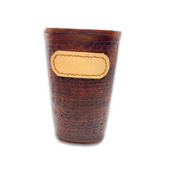 One-of-a-king brown cigar holder made from American leather by Gy Crafts.